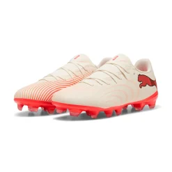 PUMA Future 9 Play Gras / Kunstgras Voetbalschoenen (MG) Gebroken Wit Zwart Roze