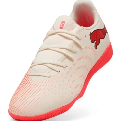 PUMA Future 9 Play Zaalvoetbalschoenen (IN) Gebroken Wit Zwart Roze