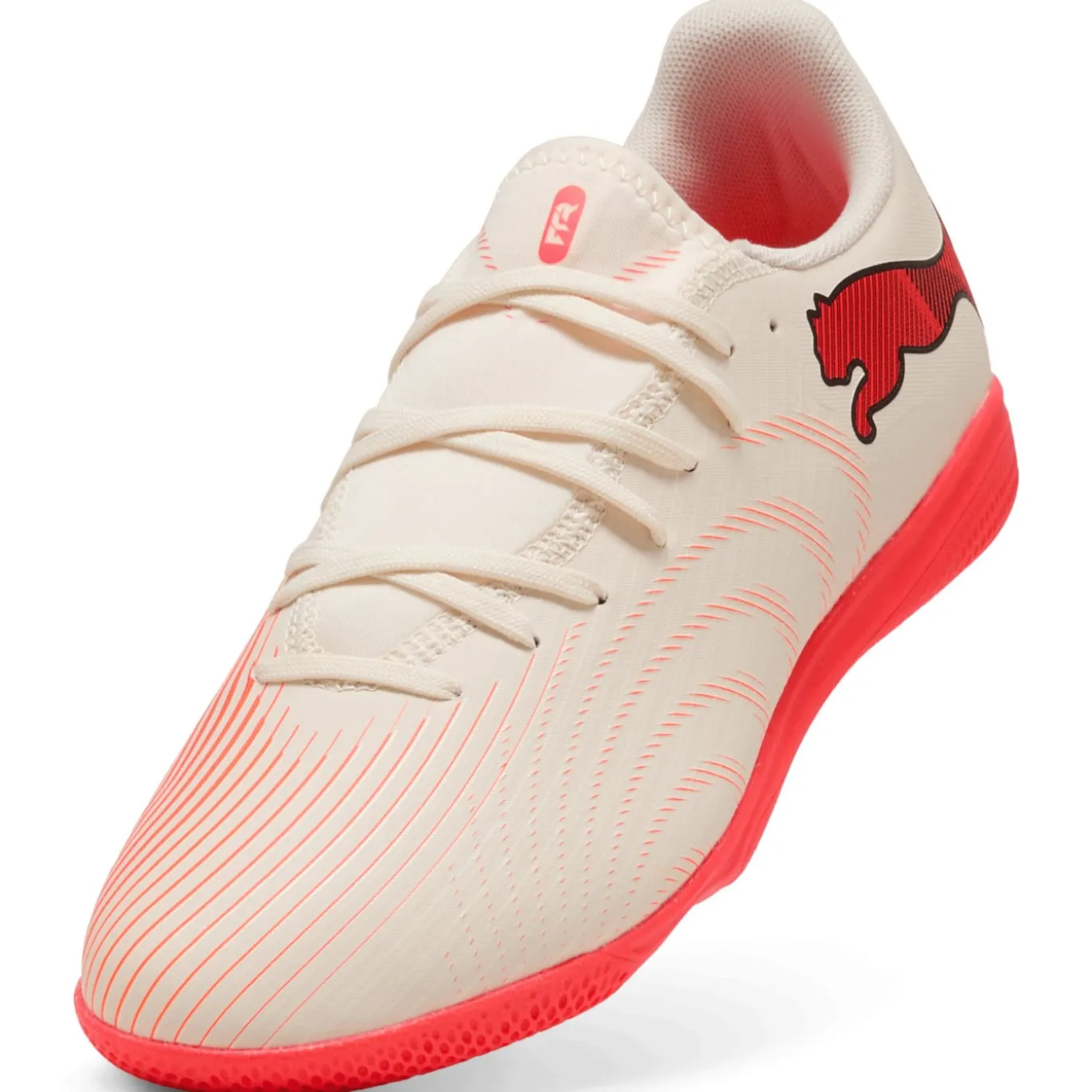 PUMA Future 9 Play Zaalvoetbalschoenen (IN) Gebroken Wit Zwart Roze