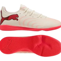 PUMA Future 9 Play Zaalvoetbalschoenen (IN) Gebroken Wit Zwart Roze