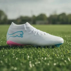PUMA Future 9 Pro Gras / Kunstgras Voetbalschoenen (MG) Wit Felblauw Felroze