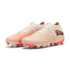 PUMA Future 9 Pro Gras / Kunstgras Voetbalschoenen (MG) Gebroken Wit Zwart Roze