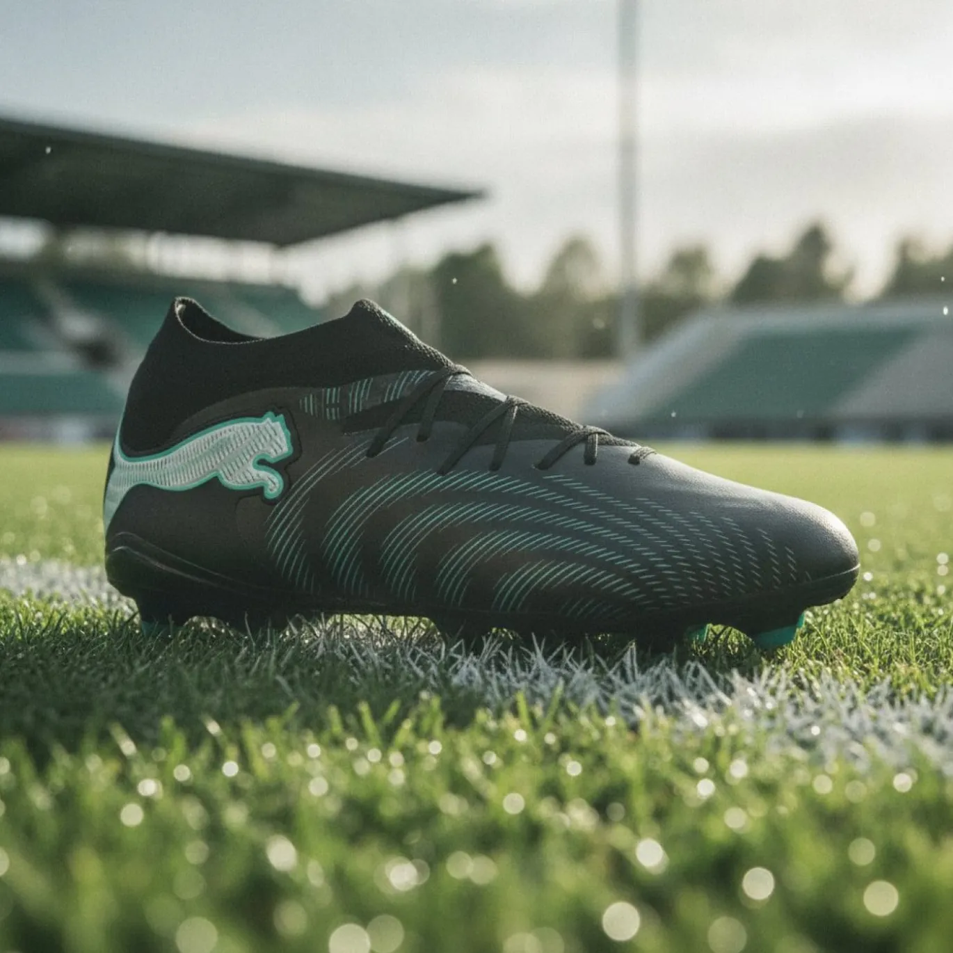 PUMA Future 9 Pro Gras / Kunstgras Voetbalschoenen (MG) Zwart Intense Mint Wit