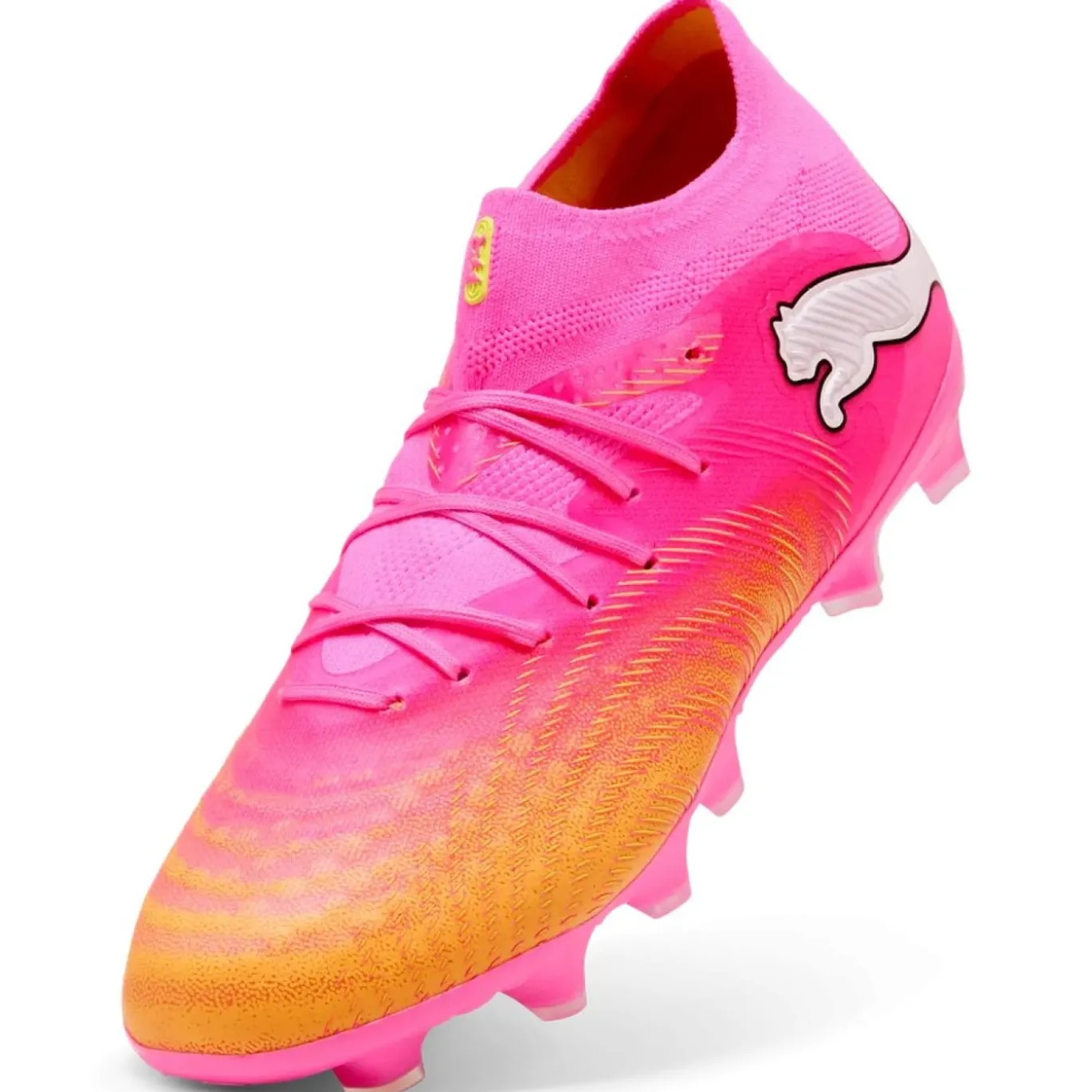 PUMA Future 9 Pro Gras / Kunstgras Voetbalschoenen (MG) Kids Felroze Blauw Geel