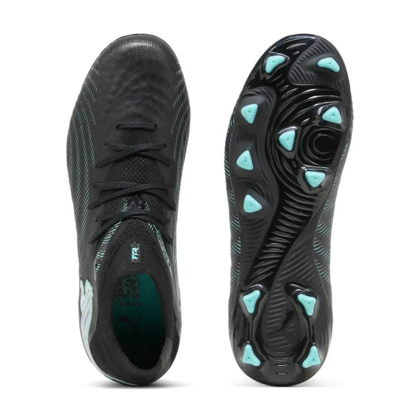 PUMA Future 9 Pro Gras / Kunstgras Voetbalschoenen (MG) Kids Zwart Intense Mint Wit