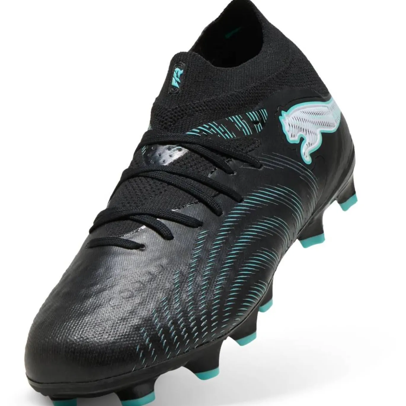 PUMA Future 9 Pro Gras / Kunstgras Voetbalschoenen (MG) Kids Zwart Intense Mint Wit