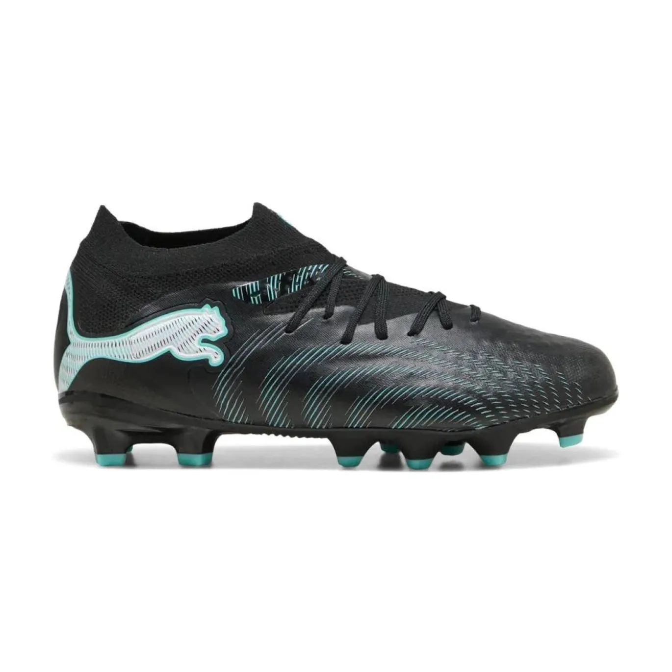 PUMA Future 9 Pro Gras / Kunstgras Voetbalschoenen (MG) Kids Zwart Intense Mint Wit