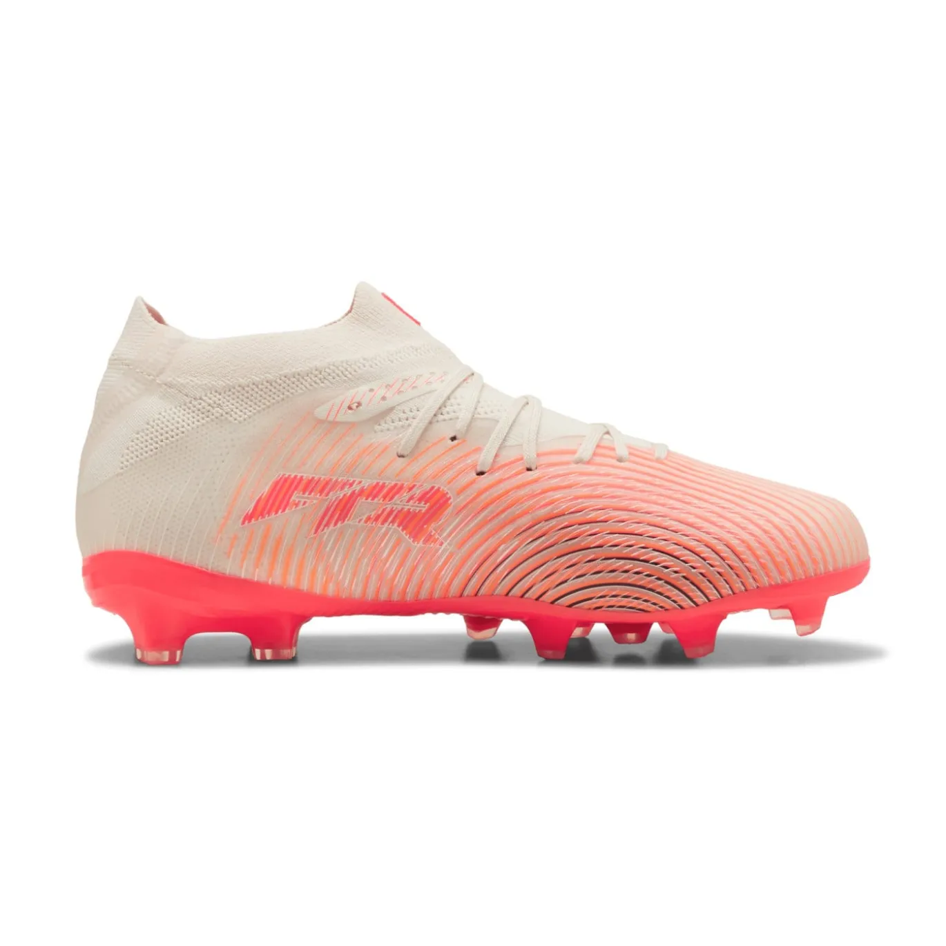 PUMA Future 9 Pro Gras / Kunstgras Voetbalschoenen (MG) Kids Gebroken Wit Zwart Roze
