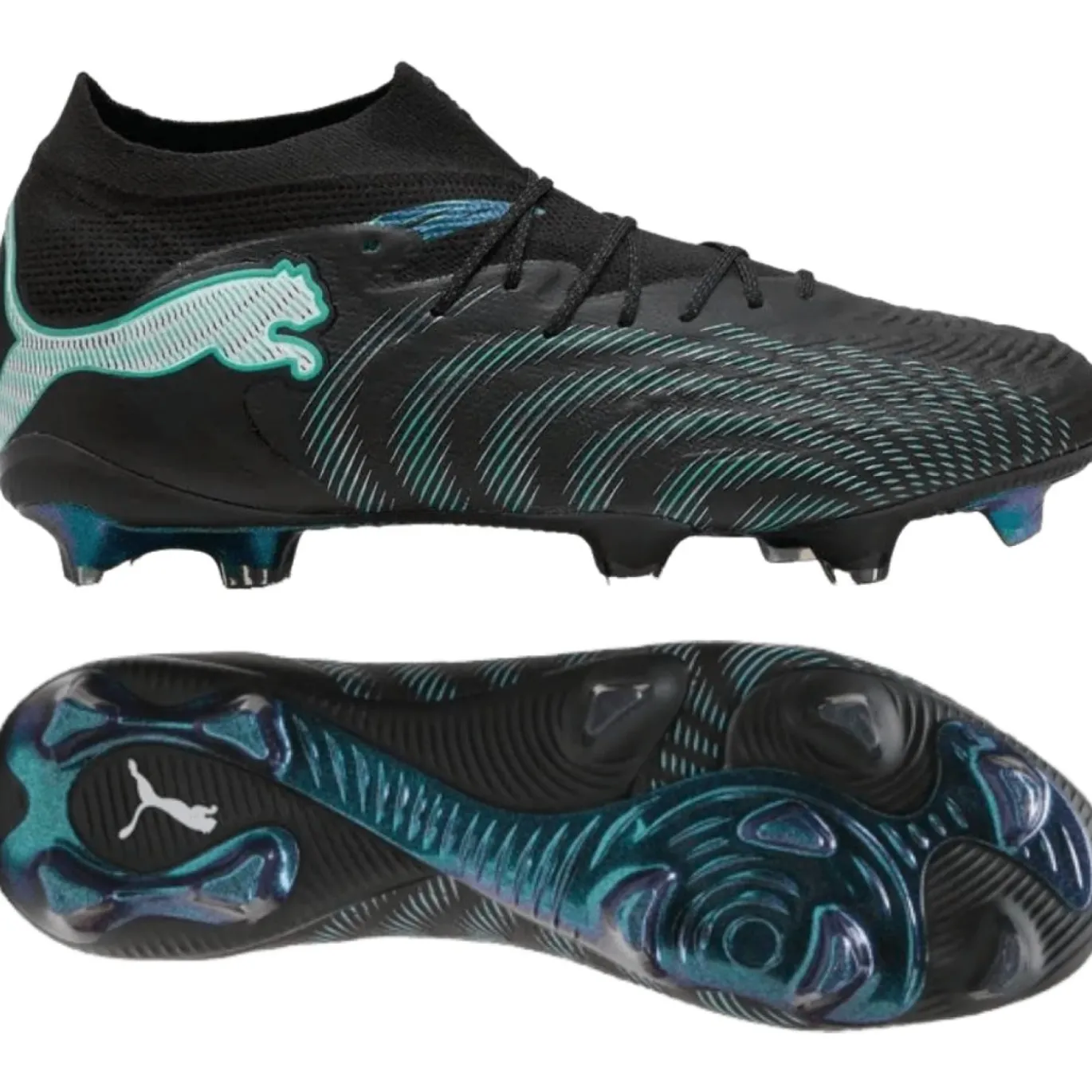 PUMA Future 9 Ultimate Gras Voetbalschoenen (FG) Zwart Intense Mint Wit
