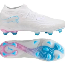 PUMA Future 9 Ultimate Gras Voetbalschoenen (FG) Wit Felblauw Felroze