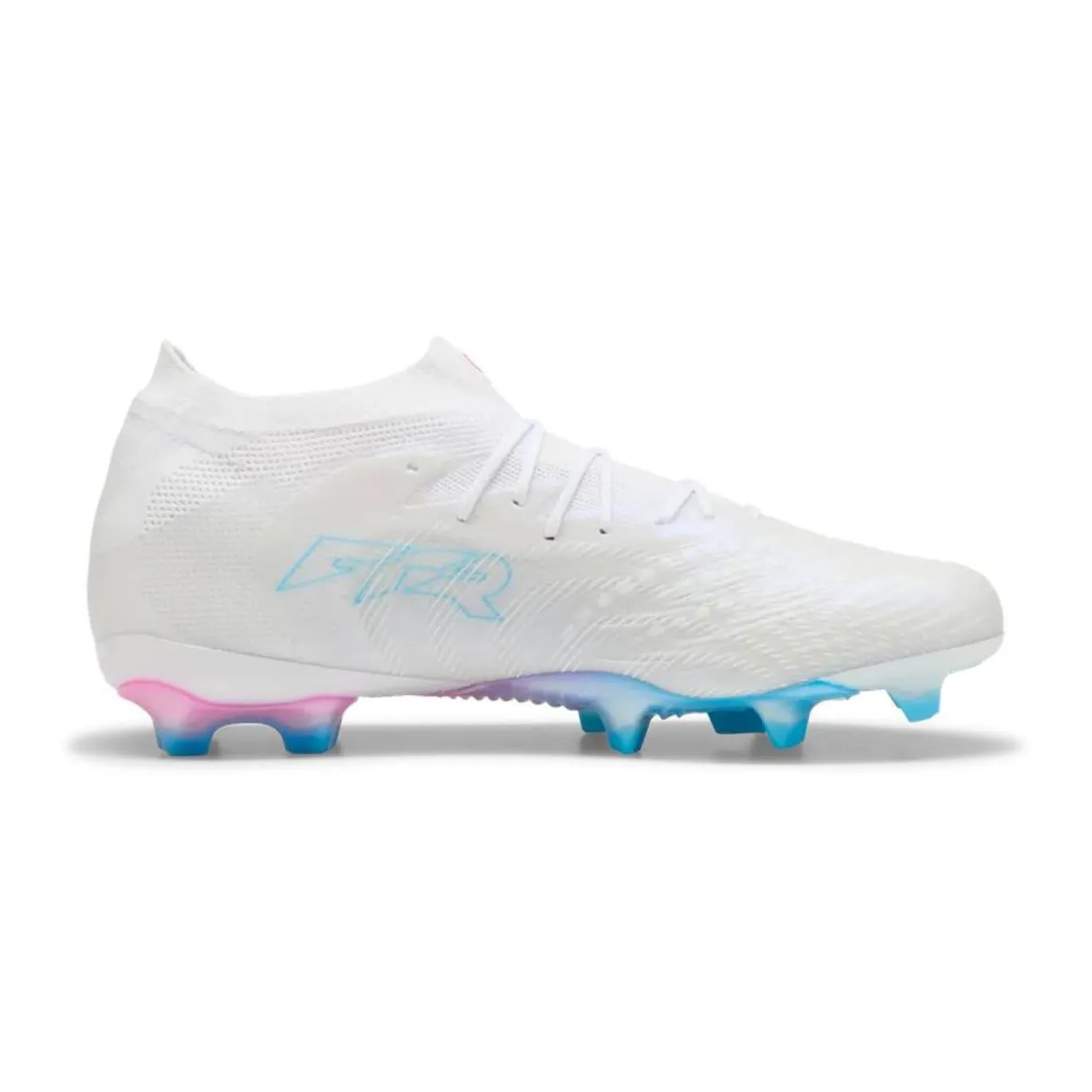 PUMA Future 9 Ultimate Gras Voetbalschoenen (FG) Wit Felblauw Felroze