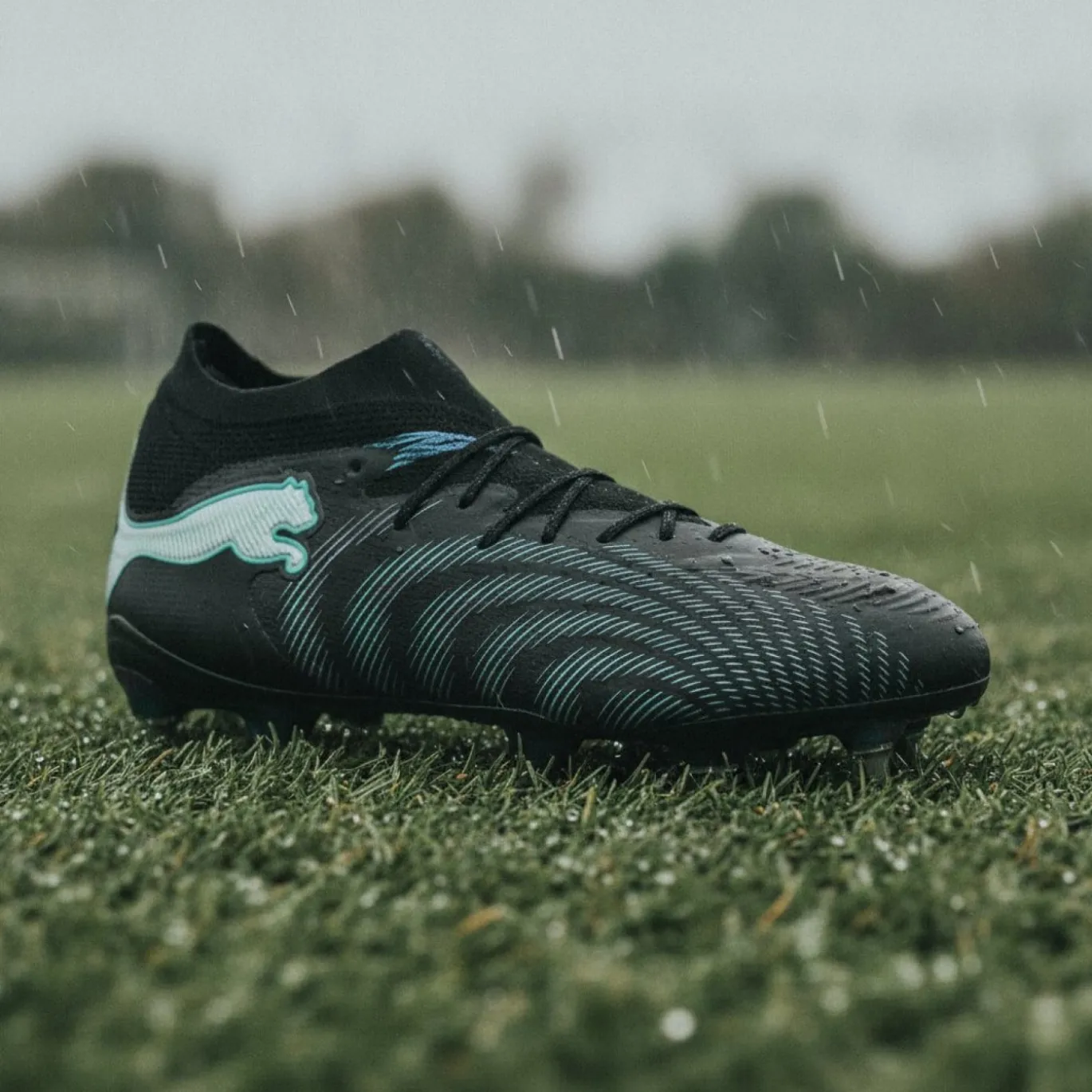 PUMA Future 9 Ultimate IJzeren-Nop Voetbalschoenen (SG) Zwart Intense Mint Wit