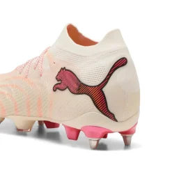 PUMA Future 9 Ultimate IJzeren-Nop Voetbalschoenen (SG) Gebroken Wit Zwart Roze