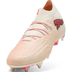 PUMA Future 9 Ultimate IJzeren-Nop Voetbalschoenen (SG) Gebroken Wit Zwart Roze