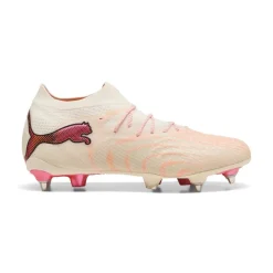 PUMA Future 9 Ultimate IJzeren-Nop Voetbalschoenen (SG) Gebroken Wit Zwart Roze