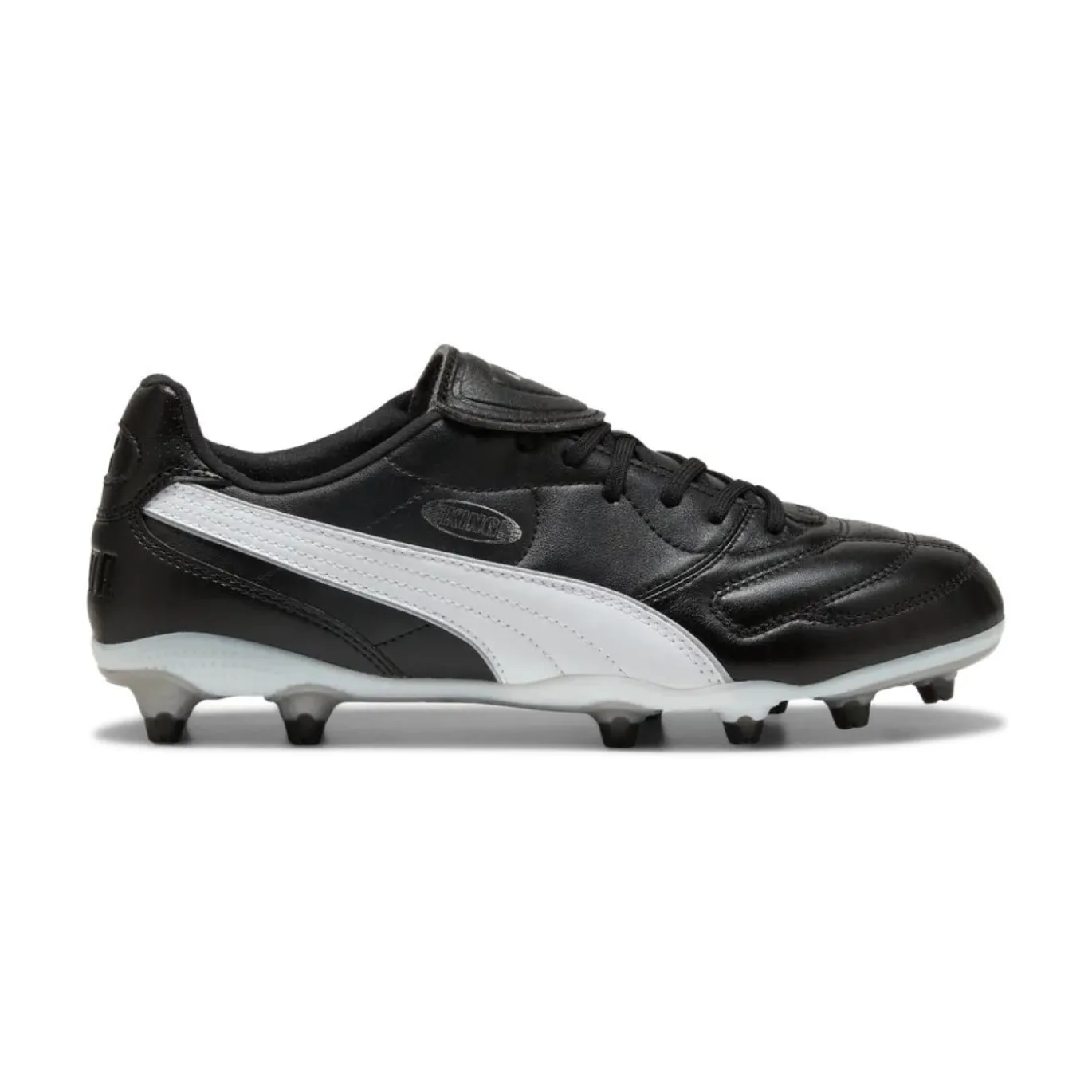 PUMA King Liga Gras / Kunstgras Voetbalschoenen (MG) Zwart Zilver Wit