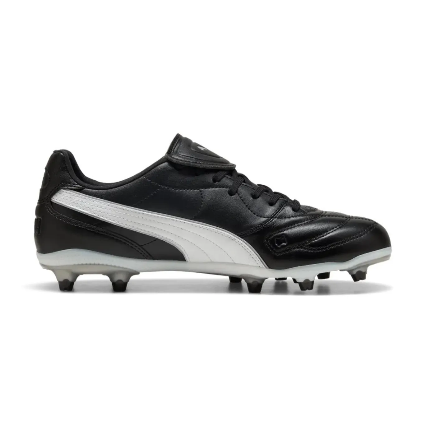 PUMA King Liga Gras / Kunstgras Voetbalschoenen (MG) Zwart Zilver Wit