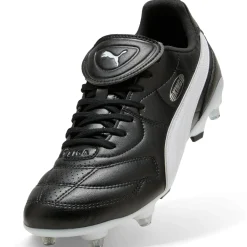 PUMA King Liga IJzeren-Nop Voetbalschoenen (SG) Zwart Wit Zilver