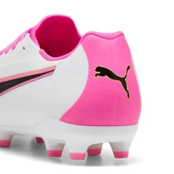 PUMA King 20 Match Gras / Kunstgras Voetbalschoenen (MG) Kids Wit Felroze Blauw Geel