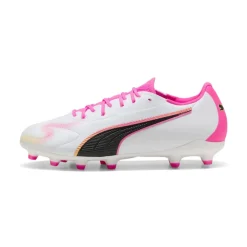 PUMA King 20 Match Gras / Kunstgras Voetbalschoenen (MG) Kids Wit Felroze Blauw Geel