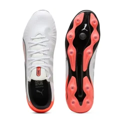 PUMA King Match Gras / Kunstgras Voetbalschoenen (MG) Wit Felrood Zwart
