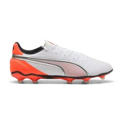 PUMA King Match Gras / Kunstgras Voetbalschoenen (MG) Wit Felrood Zwart