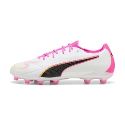 PUMA King 20 Match Gras / Kunstgras Voetbalschoenen (MG) Wit Felroze Blauw Geel