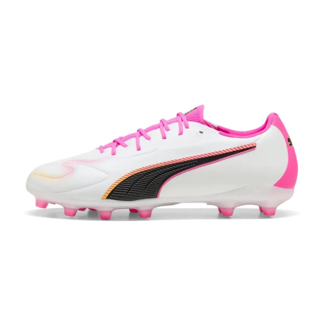 PUMA King 20 Match Gras / Kunstgras Voetbalschoenen (MG) Wit Felroze Blauw Geel