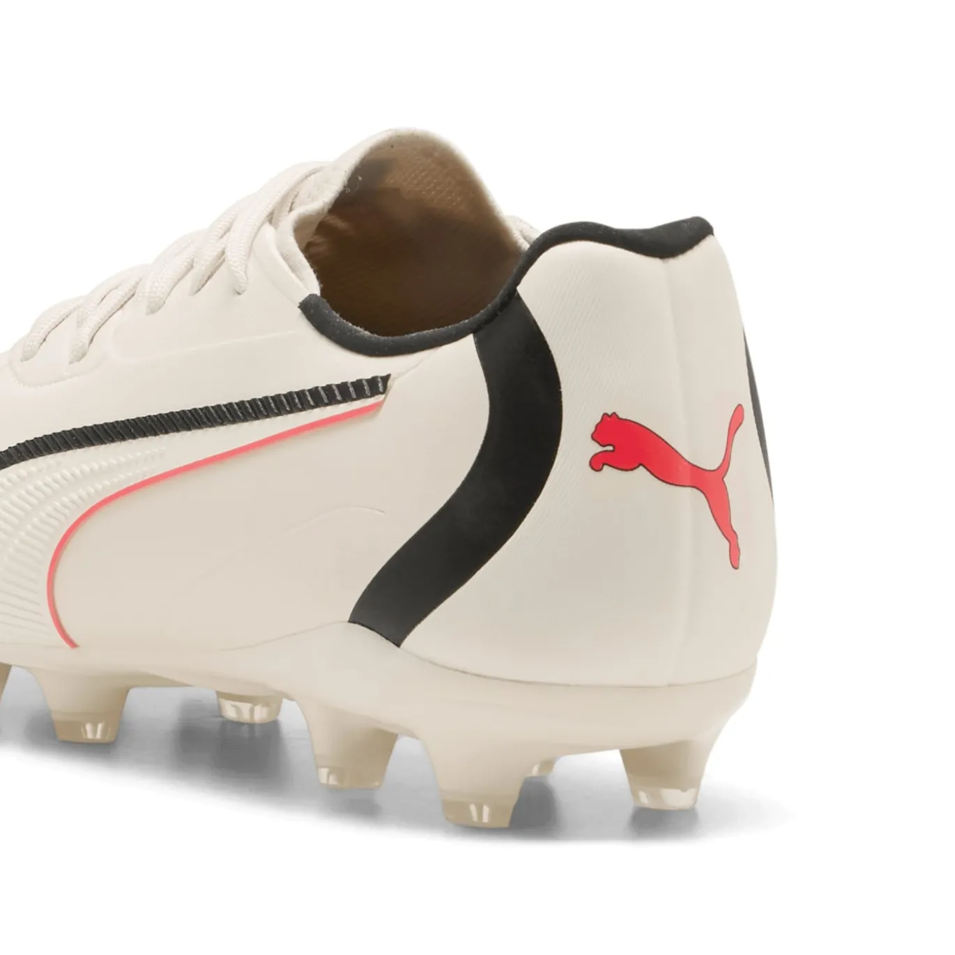 PUMA King 20 Match Gras / Kunstgras Voetbalschoenen (MG) Kids Gebroken Wit Zwart Rood