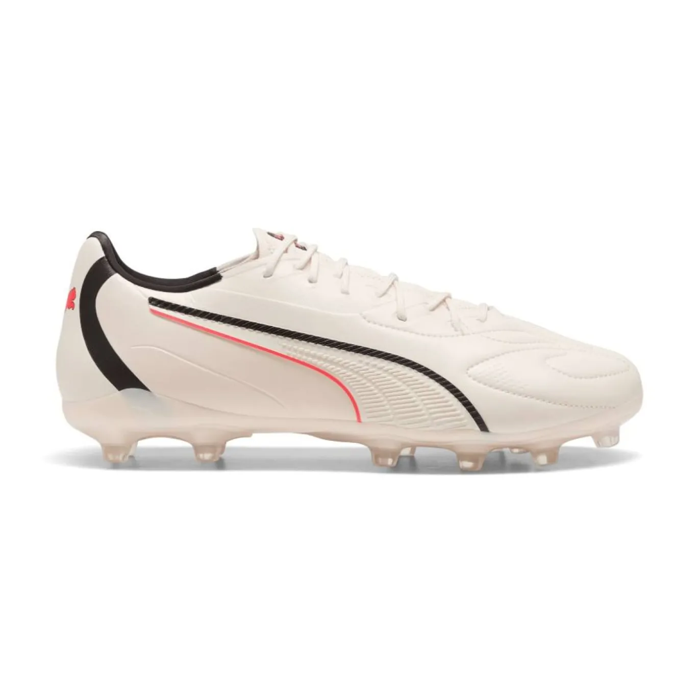 PUMA King 20 Match Gras / Kunstgras Voetbalschoenen (MG) Gebroken Wit Zwart Rood