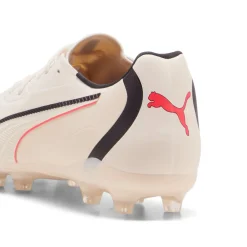 PUMA King 20 Match Gras / Kunstgras Voetbalschoenen (MG) Gebroken Wit Zwart Rood
