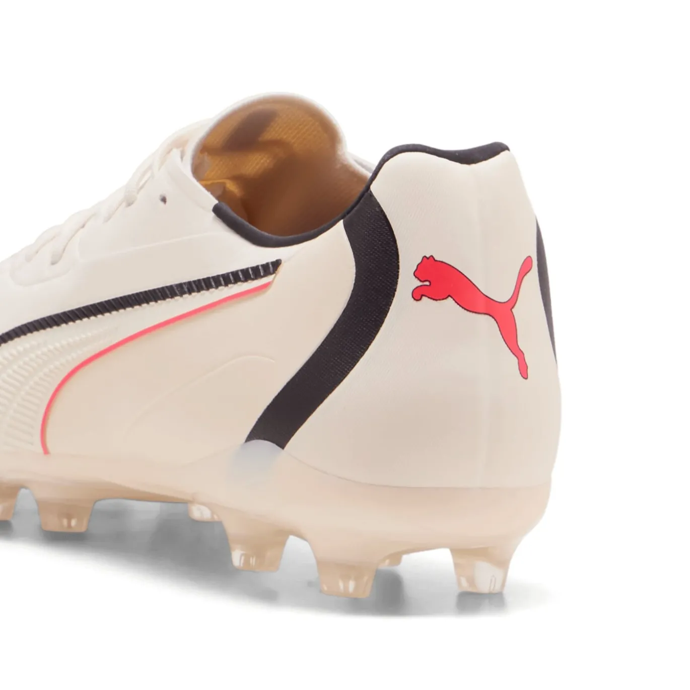 PUMA King 20 Match Gras / Kunstgras Voetbalschoenen (MG) Gebroken Wit Zwart Rood