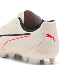 PUMA King 20 Play Gras / Kunstgras Voetbalschoenen (MG) Kids Gebroken Wit Zwart Rood