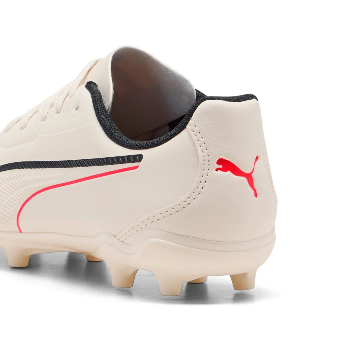 PUMA King 20 Play Gras / Kunstgras Voetbalschoenen (MG) Kids Gebroken Wit Zwart Rood