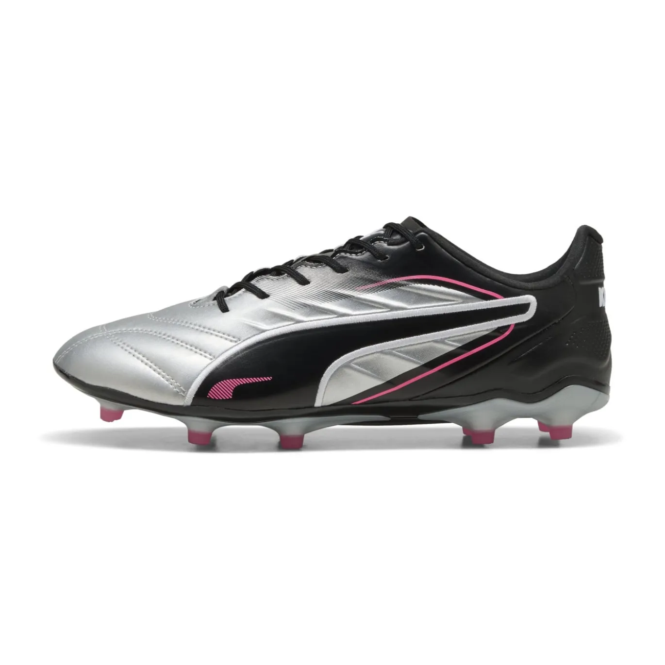 PUMA King Pro Gras / Kunstgras Voetbalschoenen (MG) Zilver Zwart Roze