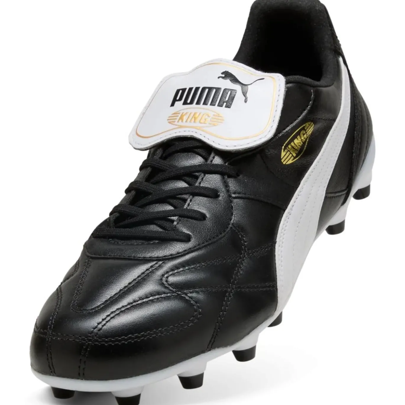 PUMA King Top Gras / Kunstgras Voetbalschoenen (MG) Zwart Goud Wit