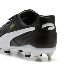 PUMA King Top IJzeren-Nop Voetbalschoenen (SG) Zwart Wit Goud
