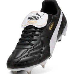 PUMA King Top IJzeren-Nop Voetbalschoenen (SG) Zwart Wit Goud