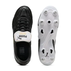 PUMA King Top IJzeren-Nop Voetbalschoenen (SG) Zwart Wit Goud
