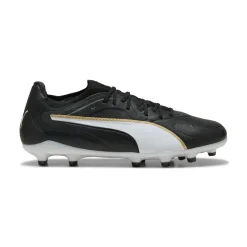PUMA King 20 Ultimate Gras / Kunstgras Voetbalschoenen (MG) Zwart Wit Goud