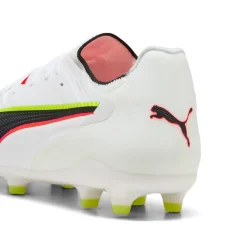 PUMA King 20 Ultimate Gras / Kunstgras Voetbalschoenen (MG) Wit Felrood Neongeel