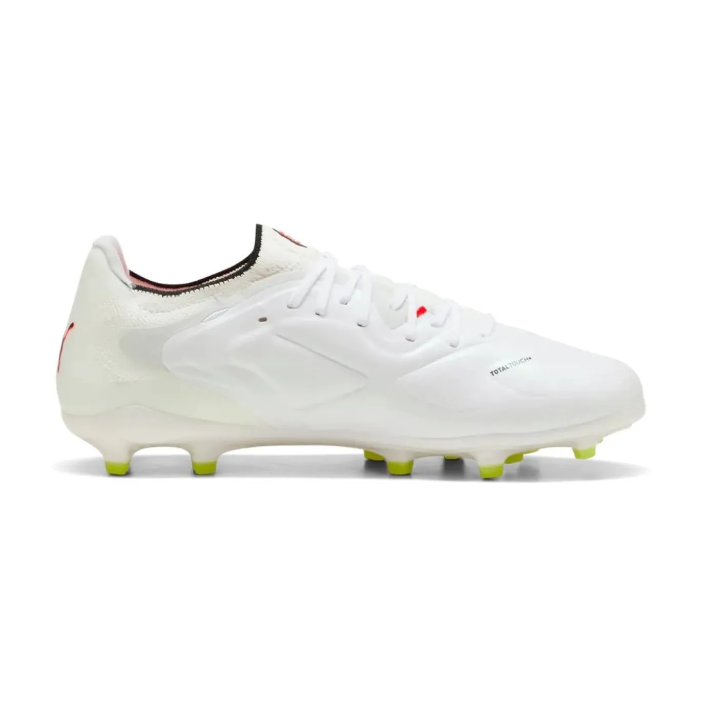 PUMA King 20 Ultimate Gras / Kunstgras Voetbalschoenen (MG) Wit Felrood Neongeel