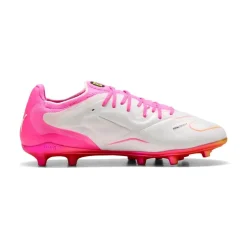 PUMA King 20 Ultimate Gras / Kunstgras Voetbalschoenen (MG) Wit Felroze Blauw Geel