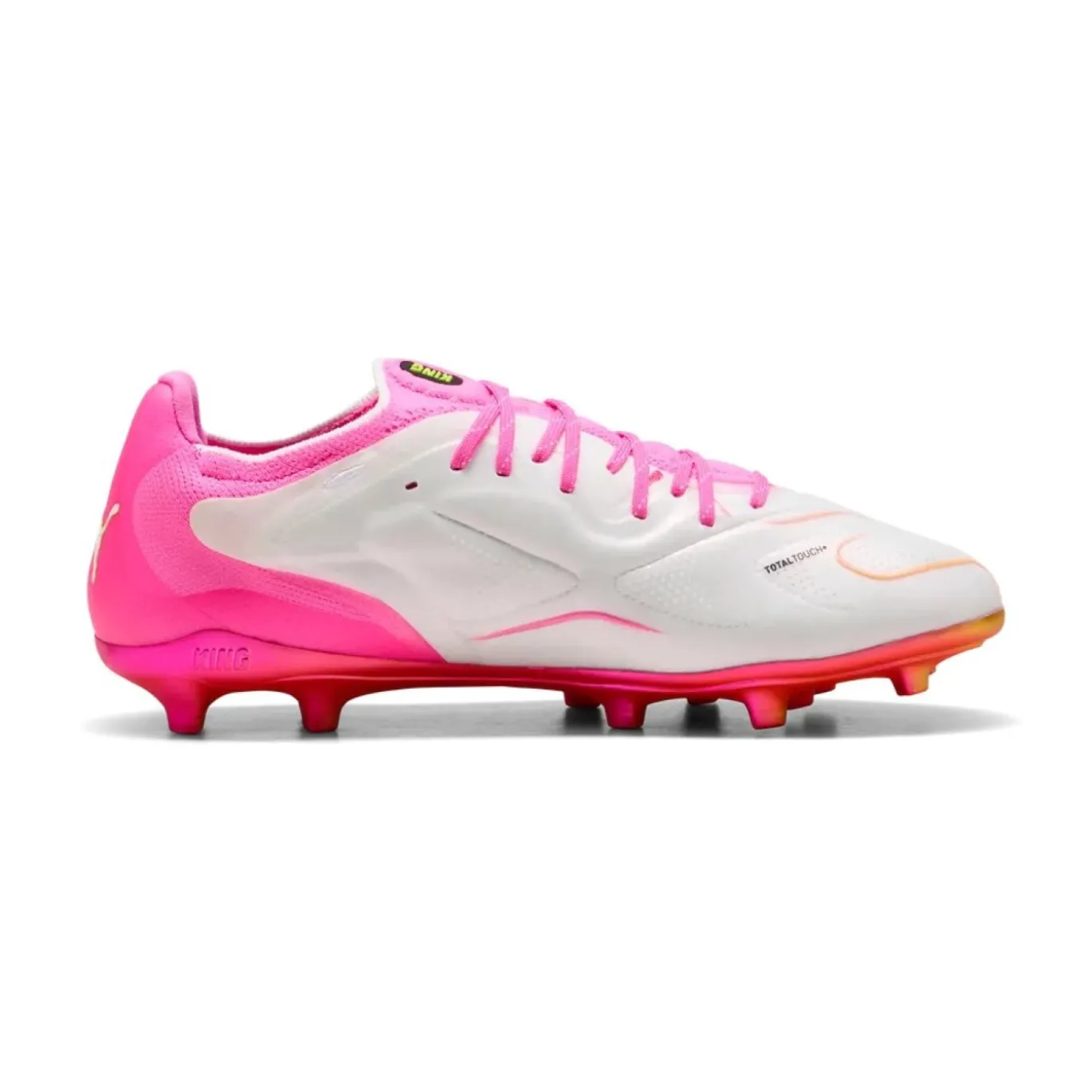 PUMA King 20 Ultimate Gras / Kunstgras Voetbalschoenen (MG) Wit Felroze Blauw Geel