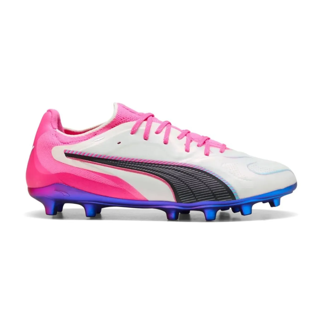 PUMA King 20 Ultimate Gras / Kunstgras Voetbalschoenen (MG) Wit Felroze Blauw Geel
