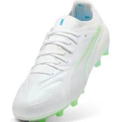 PUMA KING 20 Ultimate Gras / Kunstgras Voetbalschoenen (MG) Wit Felblauw Felgroen Zilver