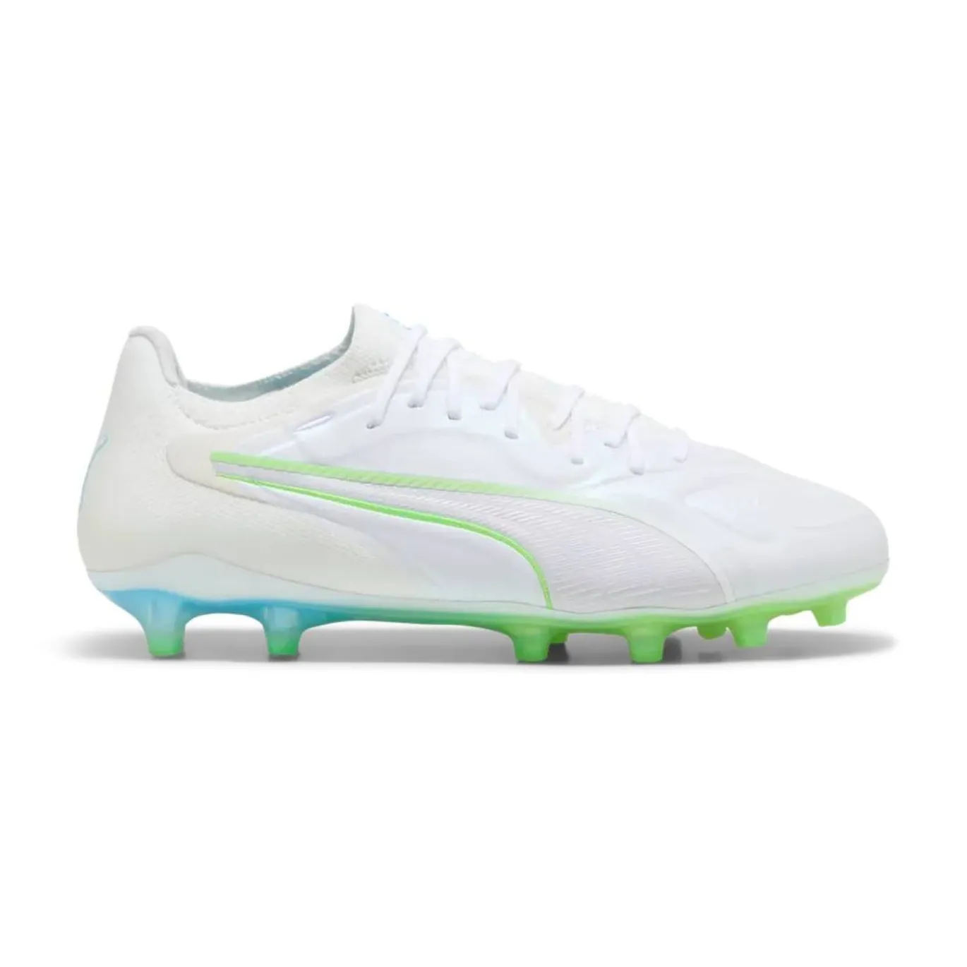 PUMA KING 20 Ultimate Gras / Kunstgras Voetbalschoenen (MG) Wit Felblauw Felgroen Zilver