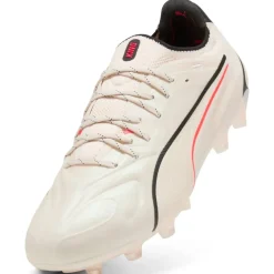 PUMA King 20 Ultimate Gras / Kunstgras Voetbalschoenen (MG) Gebroken Wit Zwart Rood