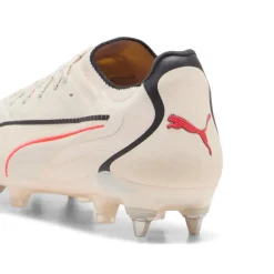 PUMA King 20 Ultimate IJzeren-Nop Voetbalschoenen (SG) Gebroken Wit Zwart Rood