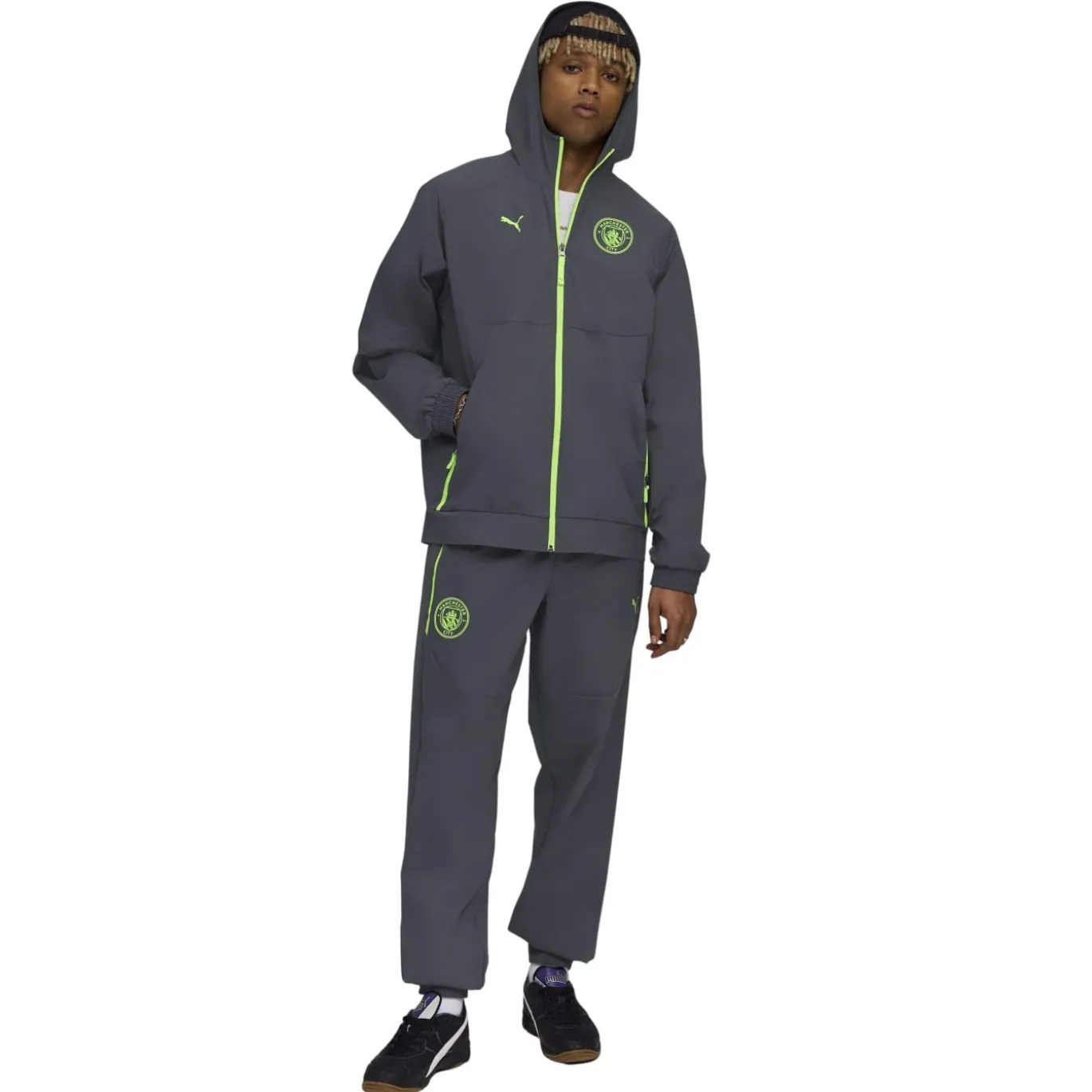 PUMA Manchester City Pumatech Trainingsjack Woven 2025-2026 Grijs Groen